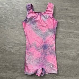 Destira Little Girl's Glitter and Glitz Pink/Purple Unitard Gymnastics/Dance